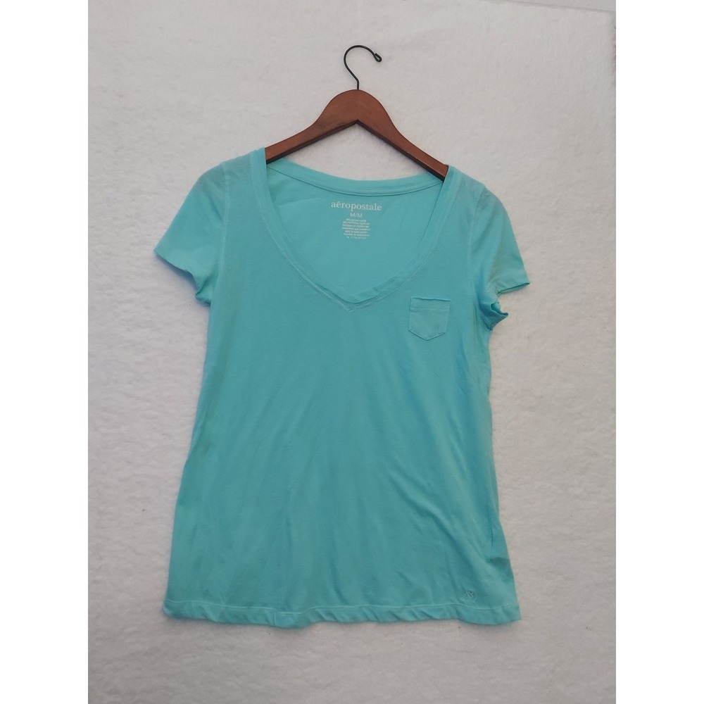 Aeropostale Women's Tourquies T Shirt Size Medium Relaxed Summer Blue Casual